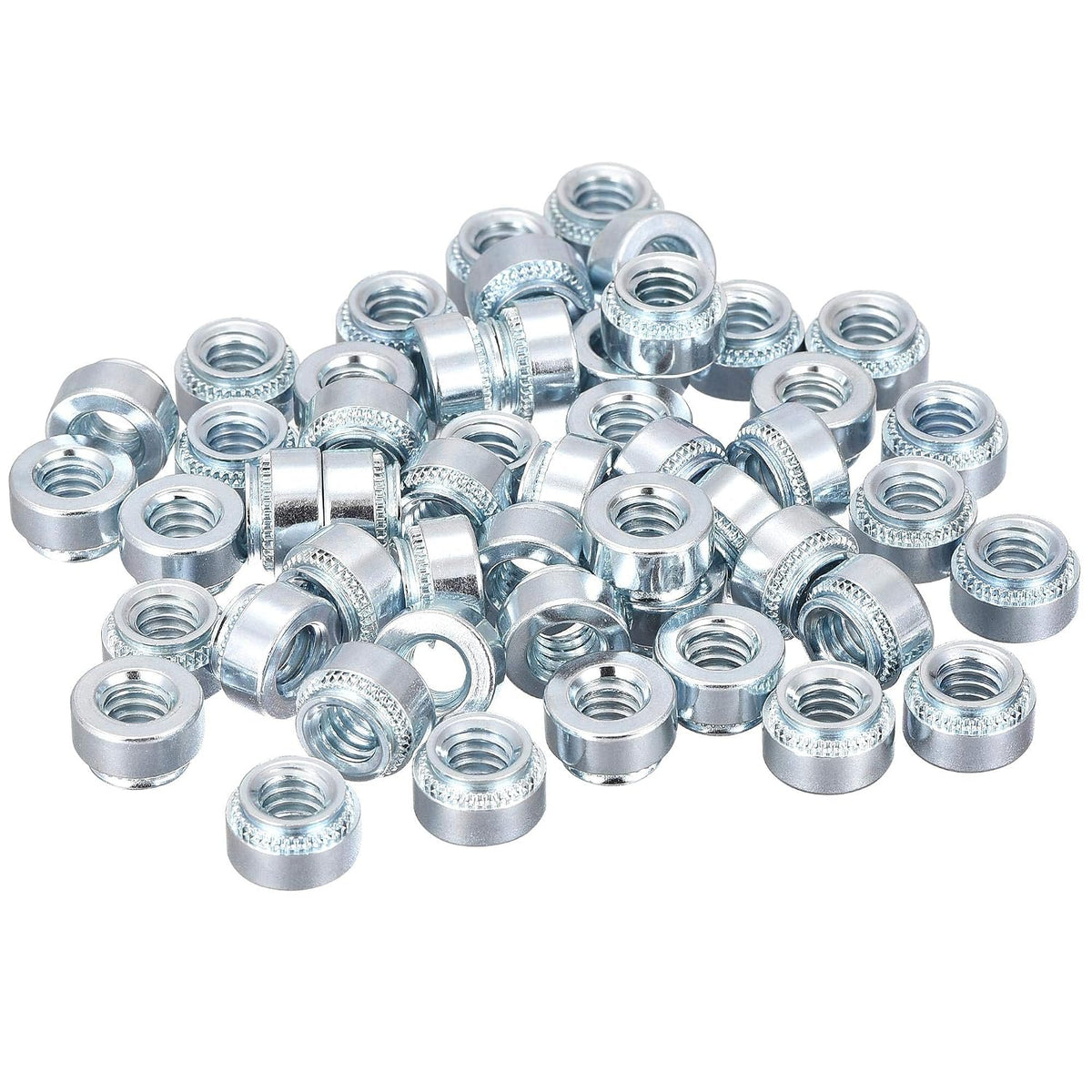 Self -Clinching Nuts,1/4-20 x 0.25-Inch Carbon Steel with Zinc Plating Rivet Nut Round Head Steel Metal Sheet Mounting Hardware Fastener 100pcs