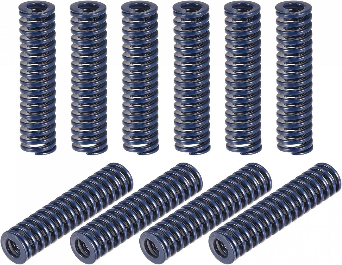 3D Printer Die Spring, 10pcs 8mm OD 35mm Long Spiral Stamping Light Load Compression Mould Die Springs for 3D Printer Electric Part, Blue
