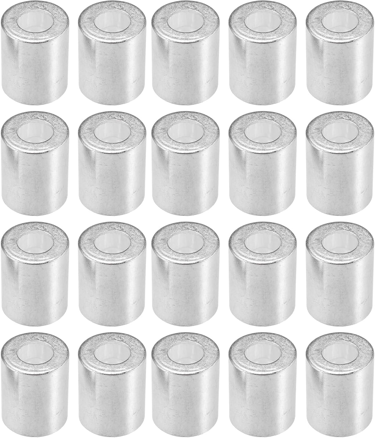 20pcs Car Aluminum Cylindrical Air Conditioner Pipe Joint Fitting Sleeve 14mm 24mm Hole Dia
