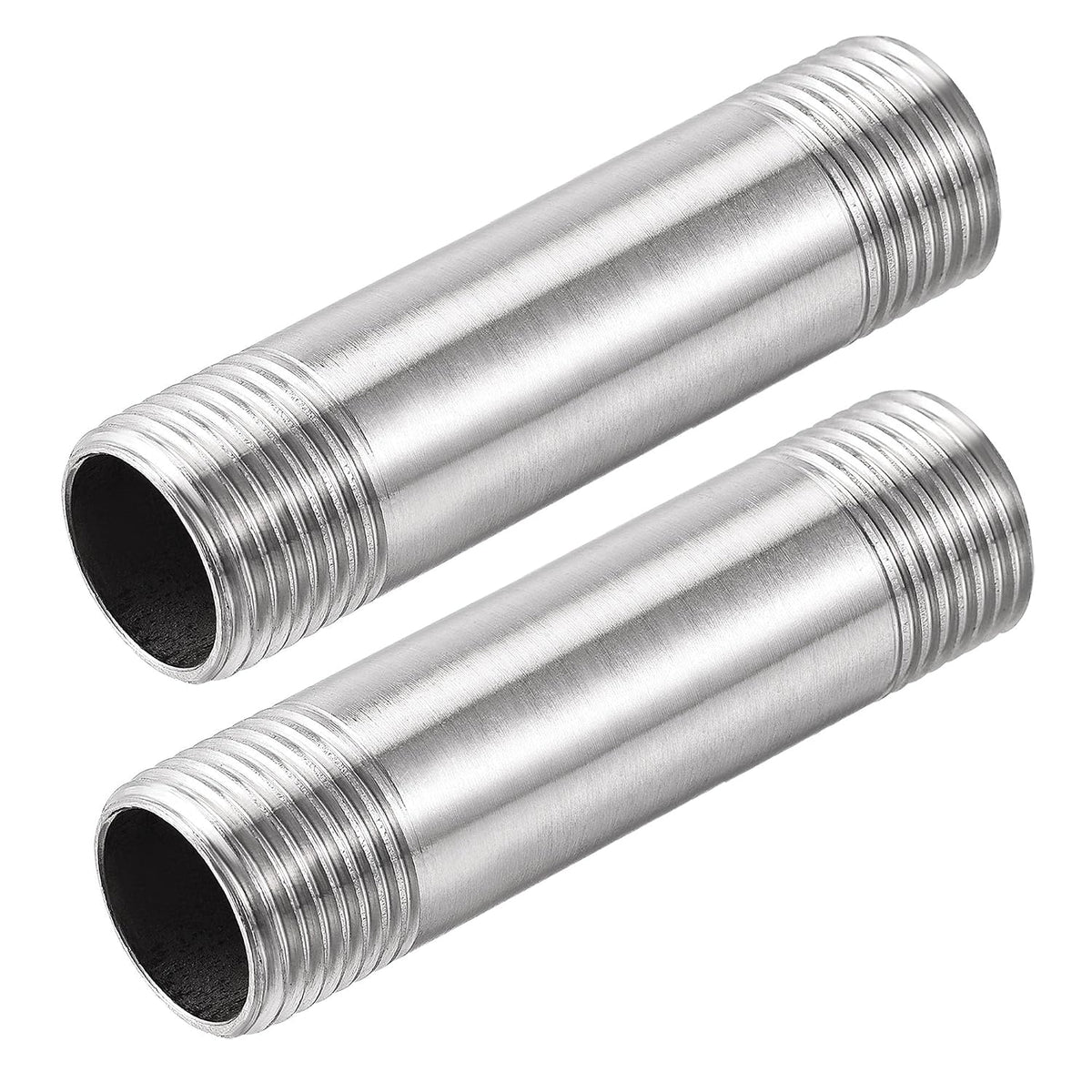 Stainless Steel Pipe Fitting G1/2 Male to G1/2 Male Thread 80mm Length Cast Pipe Coupler 2Pcs