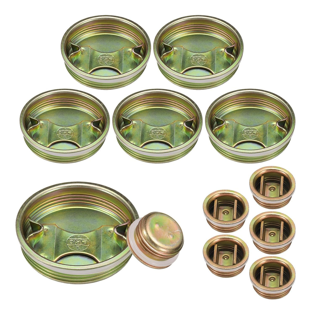 Drum Bung, 2" and 3/4" Set Bung Cap Plug, Drum Bung Caps, Galvanized Steel Bung Plug, Bung Caps with Plated Coated for 55 Gallon Drum, Oil Drum, Gas Tank and Fuel Tank