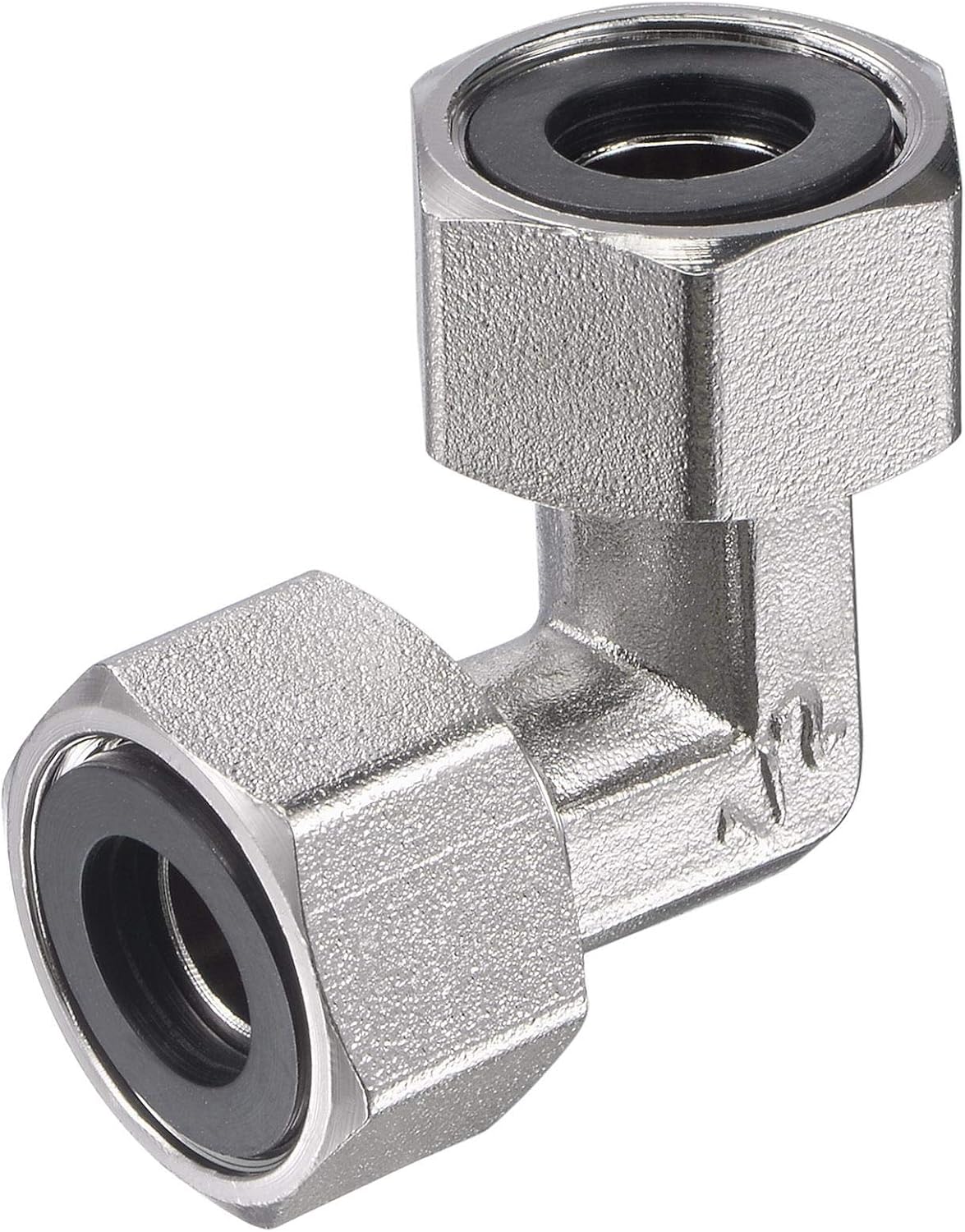 Pipe Fitting Elbow G1/2 Female Thread 2 Way L Shape Hose Connector Adapter, Nickel-Plated Copper