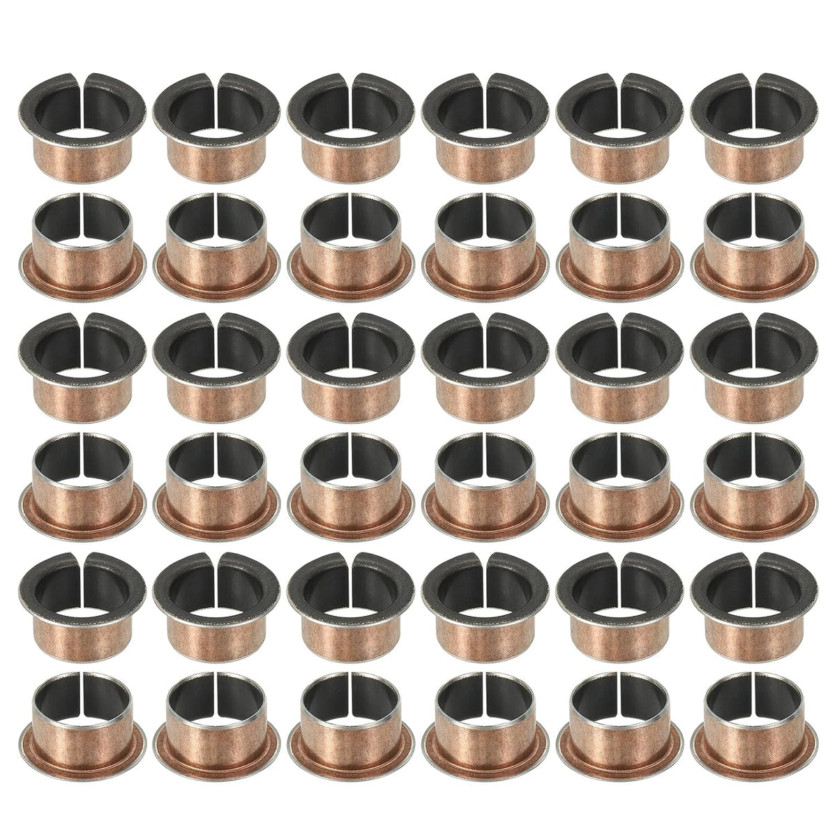 40Pcs Flanged Sleeve Bearing, 18mm Bore x 20mm OD x 12mm Length, 26 x 1.0mm Flange Dia x t Sintered Bronze Bushings Self-Lubricating Bearings for Industrial Equipment