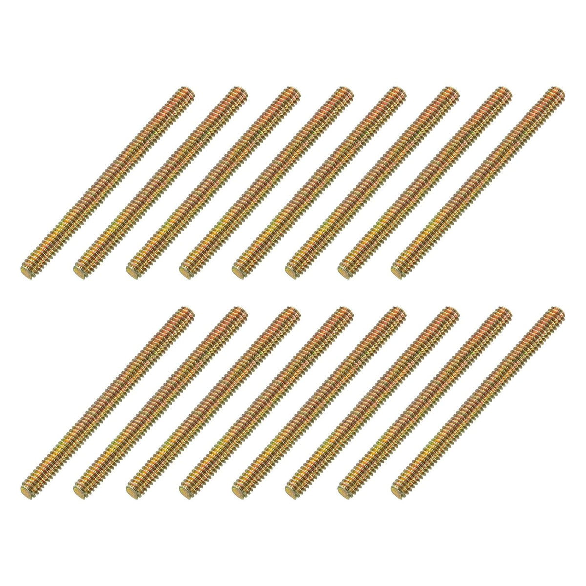 16 Pack Fully All Threaded Rod 1/4" Thread, 3" Length, Thread Screw Threaded Rod Screw Sofa Foot Screw Bolt for Chair Furniture Mounting Assembly Fastening