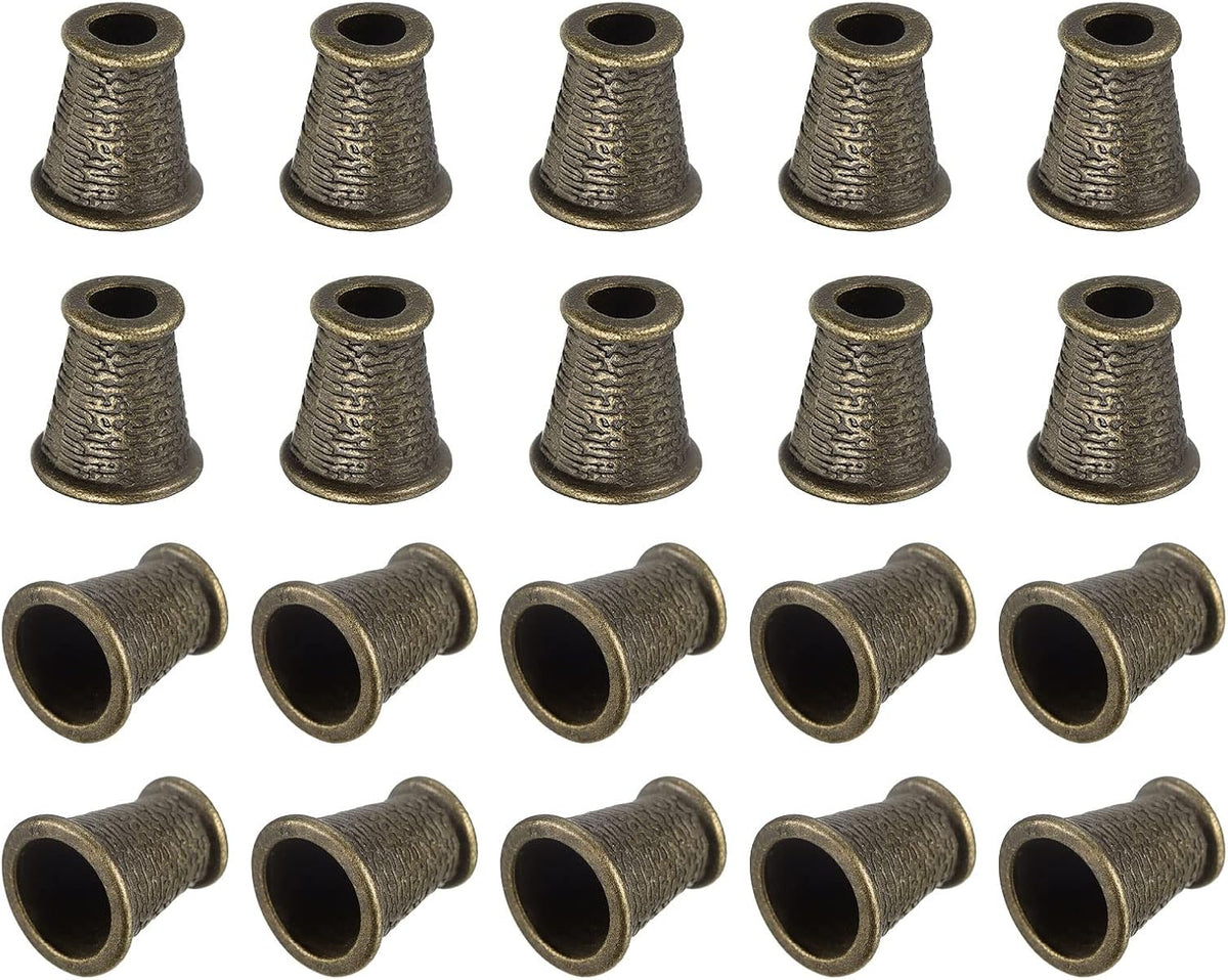30Pcs Metal Bell Stopper, 4mm Conical Cord Ends Lock Rope Fastener End Stopper for Drawstring Lanyard Backpack Bag DIY, Bronze