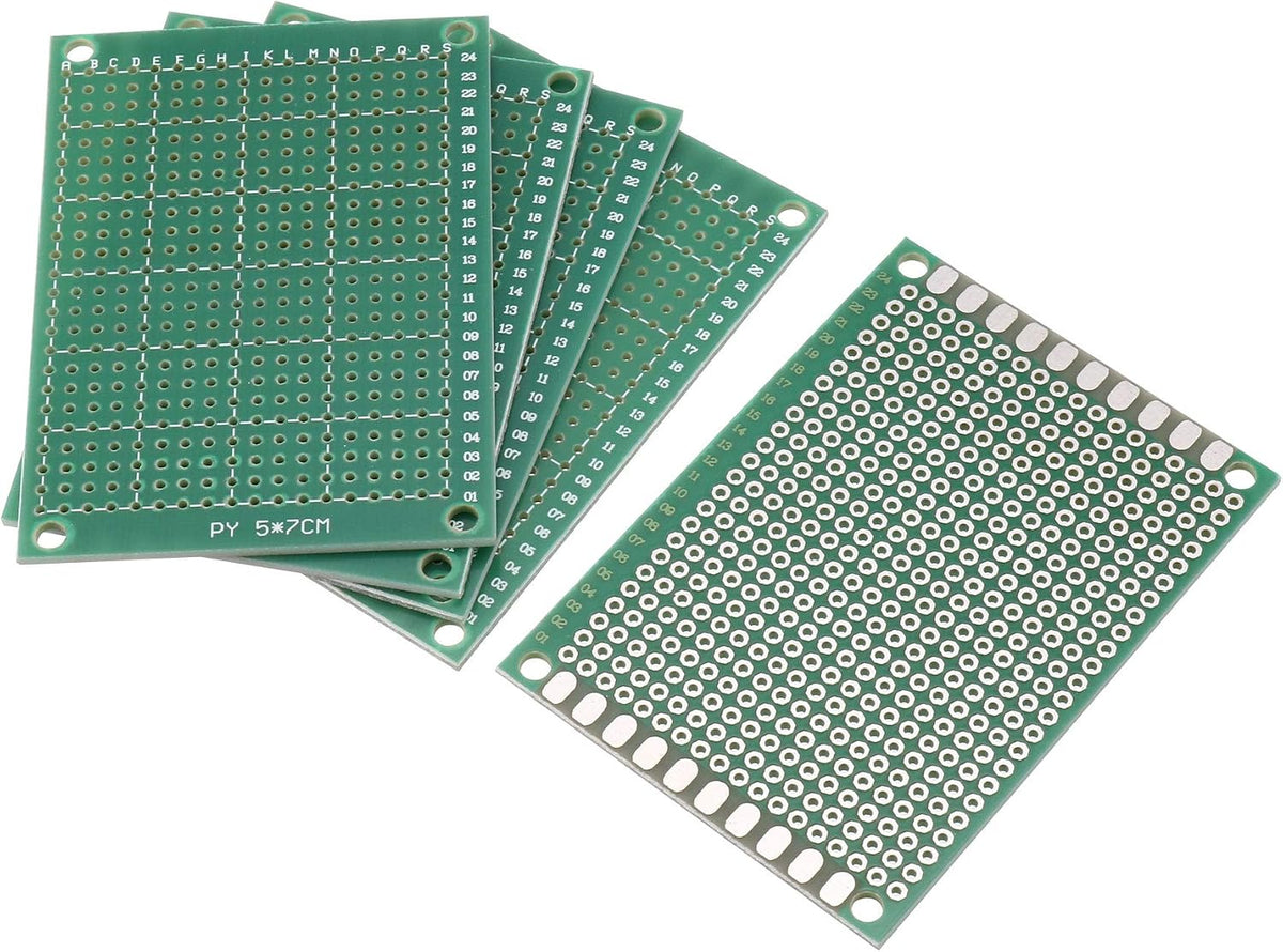 70mm x 50mm Single Side Copper Prototype PCB Circuit Board Green 5 Pcs