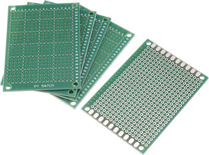 70mm x 50mm Single Side Copper Prototype PCB Circuit Board Green 5 Pcs