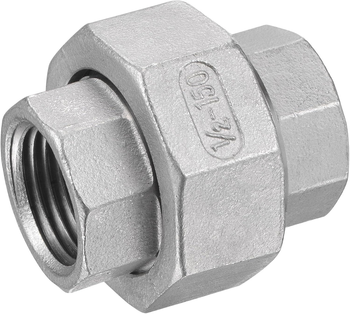 Pipe Fitting Hex Union 1/2 NPT Female Thread Hose Connector Adapter, 304 Stainless Steel
