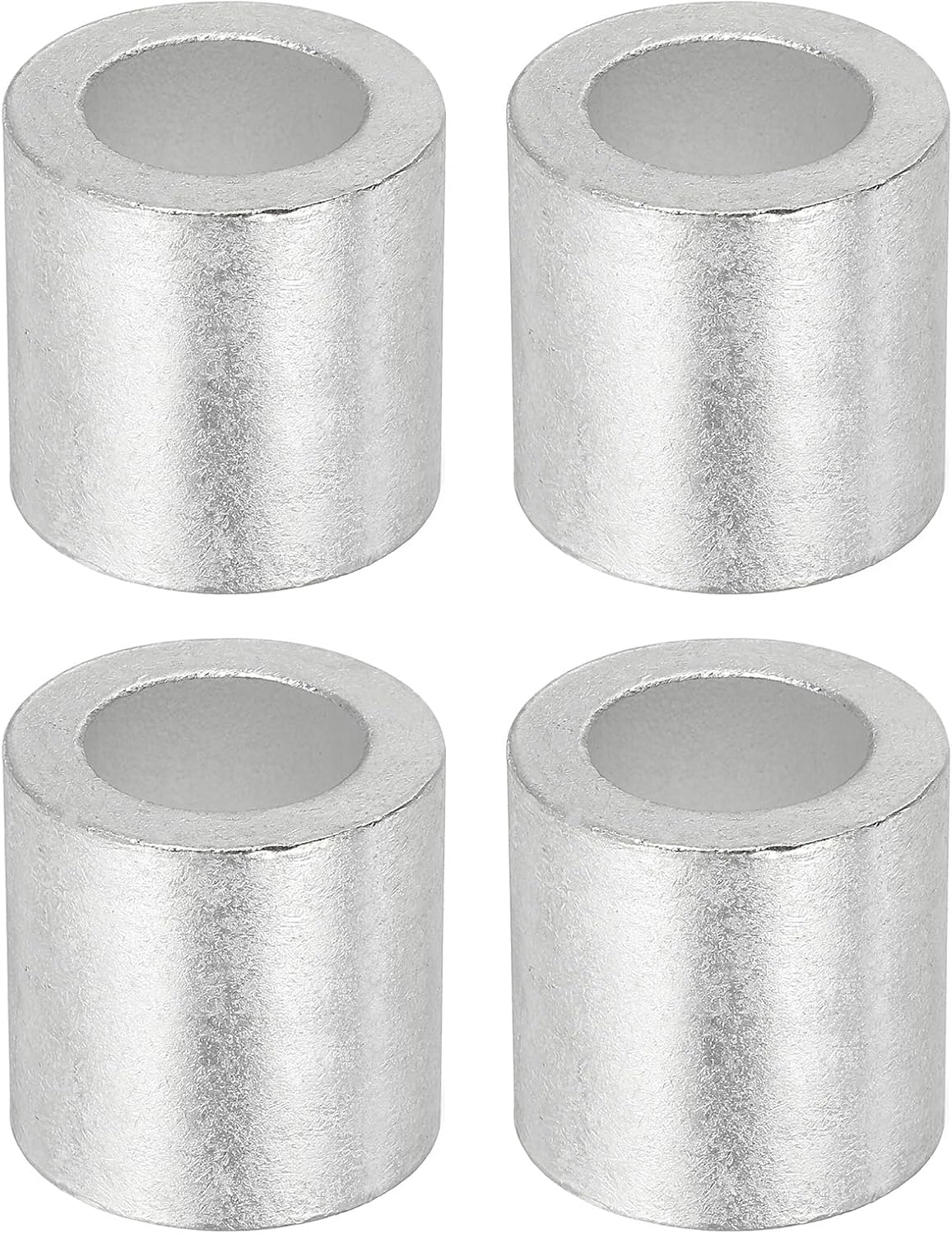 5/8"(16mm) Aluminum Crimping Loop Sleeve, Wire Rope Stop Sleeve Round Crimp Ferrules for Wire Rope and Cable Ferrule, Silver 4Pcs