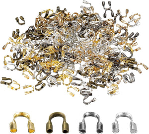200Pcs Wire Guard Thread Protector Loop, 0.6mm Hole U-Shape Cable Protector for Bracelet Jewelry Making DIY, Multicolor