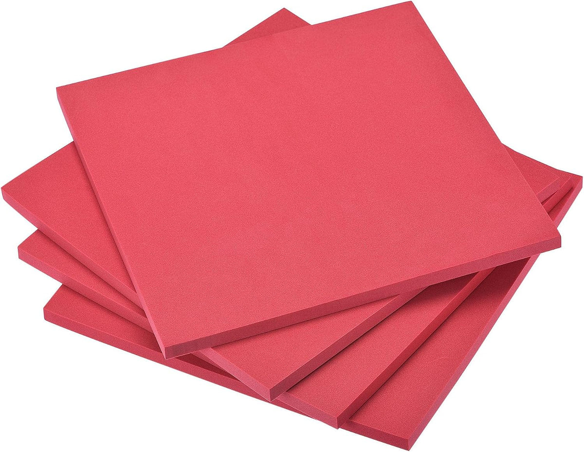 Red EVA Foam Sheets 10 x 10 Inch 10mm Thickness for Crafts DIY Projects, 4 Pcs