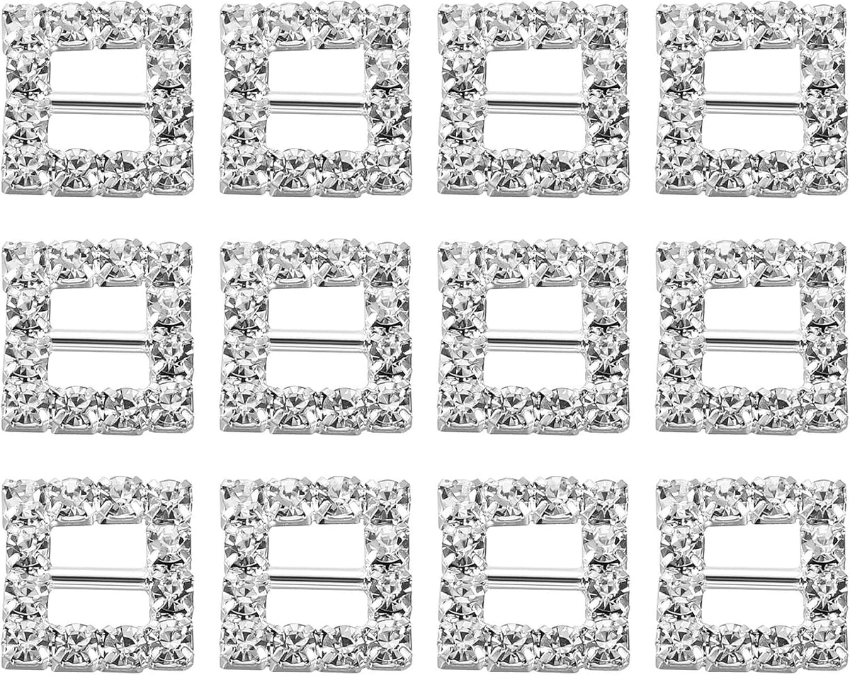 Rhinestone Buckles Slider, Rhinestone Crystal Ribbon Buckle for Christmas DIY