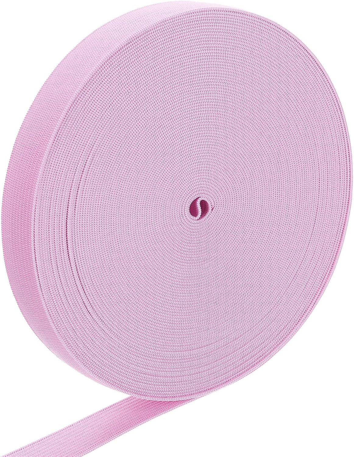LinkMejor Elastic Band, 0.7" x 15 Yard Stretch Knit Elastic Bands Fabric Elastic Band for Sewing, Wigs, Waistband, Pants, Craft DIY (Dark Pink)