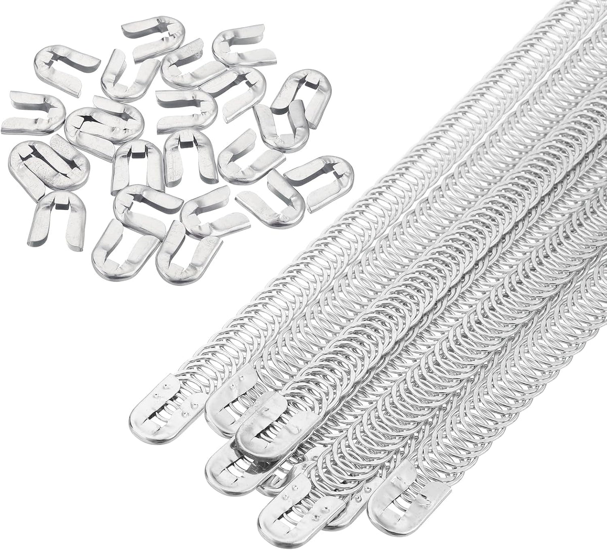 LinkMejor 8 Pcs Spiral Metal Corset Boning, 9/16"x 14" Galvanized Carbon Steel Boning Precut Steel Boning Tips with Cap Head for Corset Gown Costumes Crafts Sewing