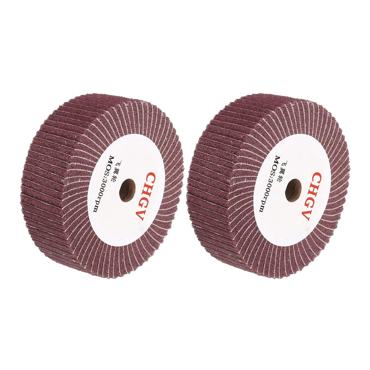 2pcs 150mm x 50mm 320 Grit Non-Woven Polishing Burnishing Wheel Abrasive Cloth Nylon Wire Drawing Flap Wheel for Stainless Steel Metal Red
