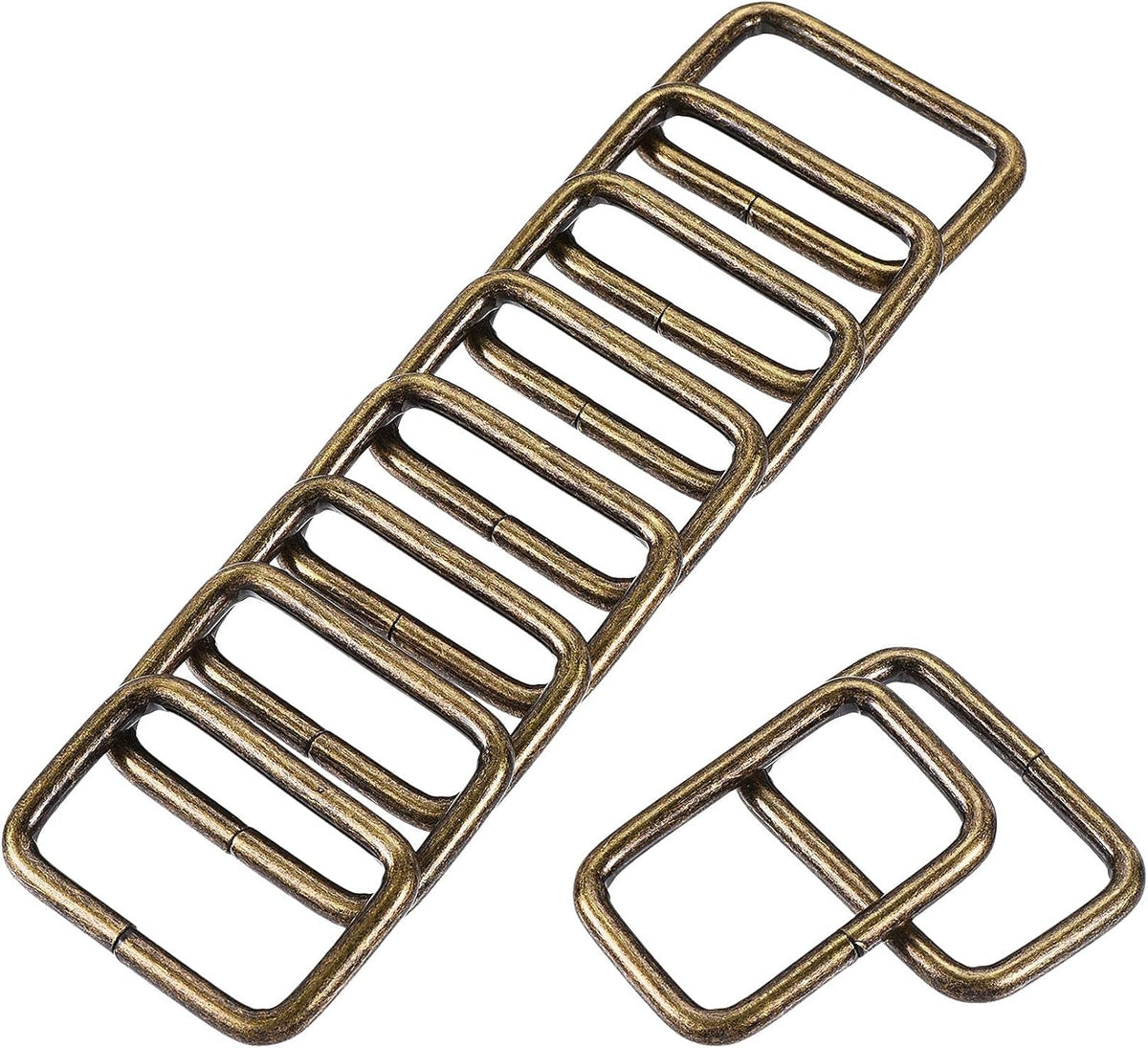 LinkMejor Metal Rectangle Ring Buckles 32x20mm for Bags Belts DIY Bronze Tone 30pcs
