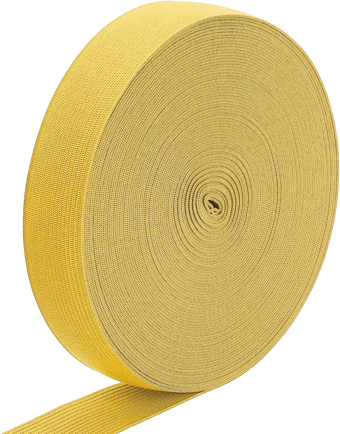 LinkMejor Elastic Band, 1" x 15 Yard Stretch Knit Elastic Bands Fabric Elastic Band for Sewing, Wigs, Waistband, Pants, Craft DIY (Earth Yellow)