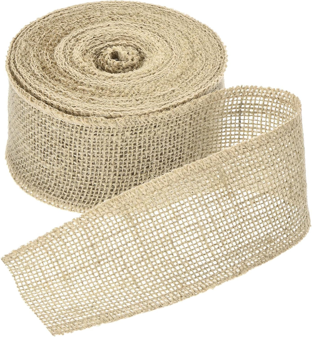 Burlap Ribbon, 2.4 Inch Wide 11 Yards Natural Jute Fabric Ribbon for DIY Crafts Gift Party Christmas Home Decor