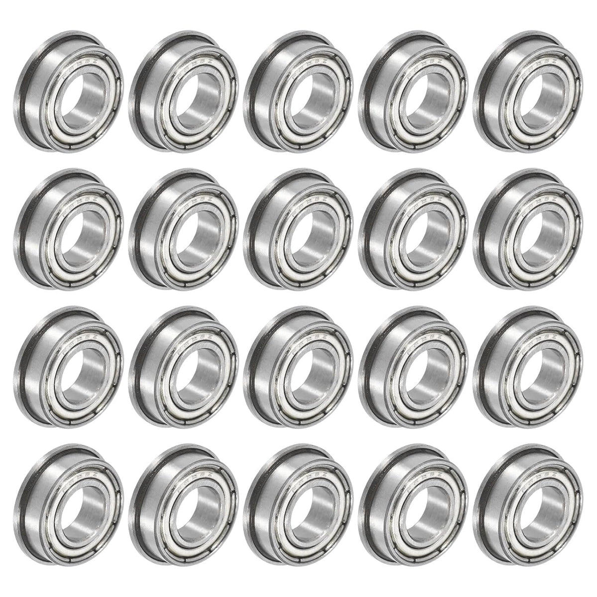 F688ZZ Flanged Ball Bearing 8x16x5mm Double Shielded Chrome Steel Flange Bearings, 20pcs