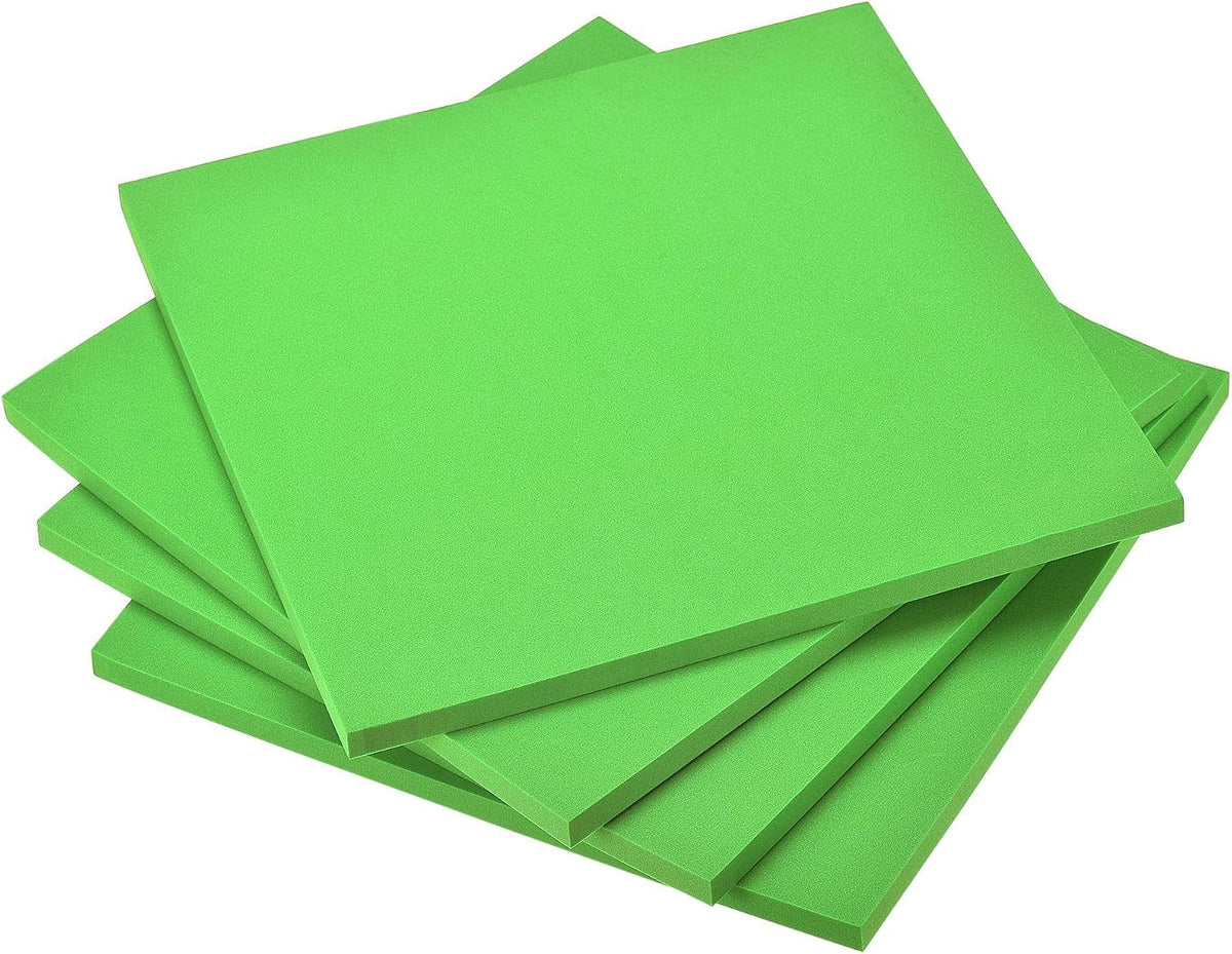 LinkMejor Green EVA Foam Sheets 10 x 10 Inch 10mm Thickness for Crafts DIY Projects, 4 Pcs