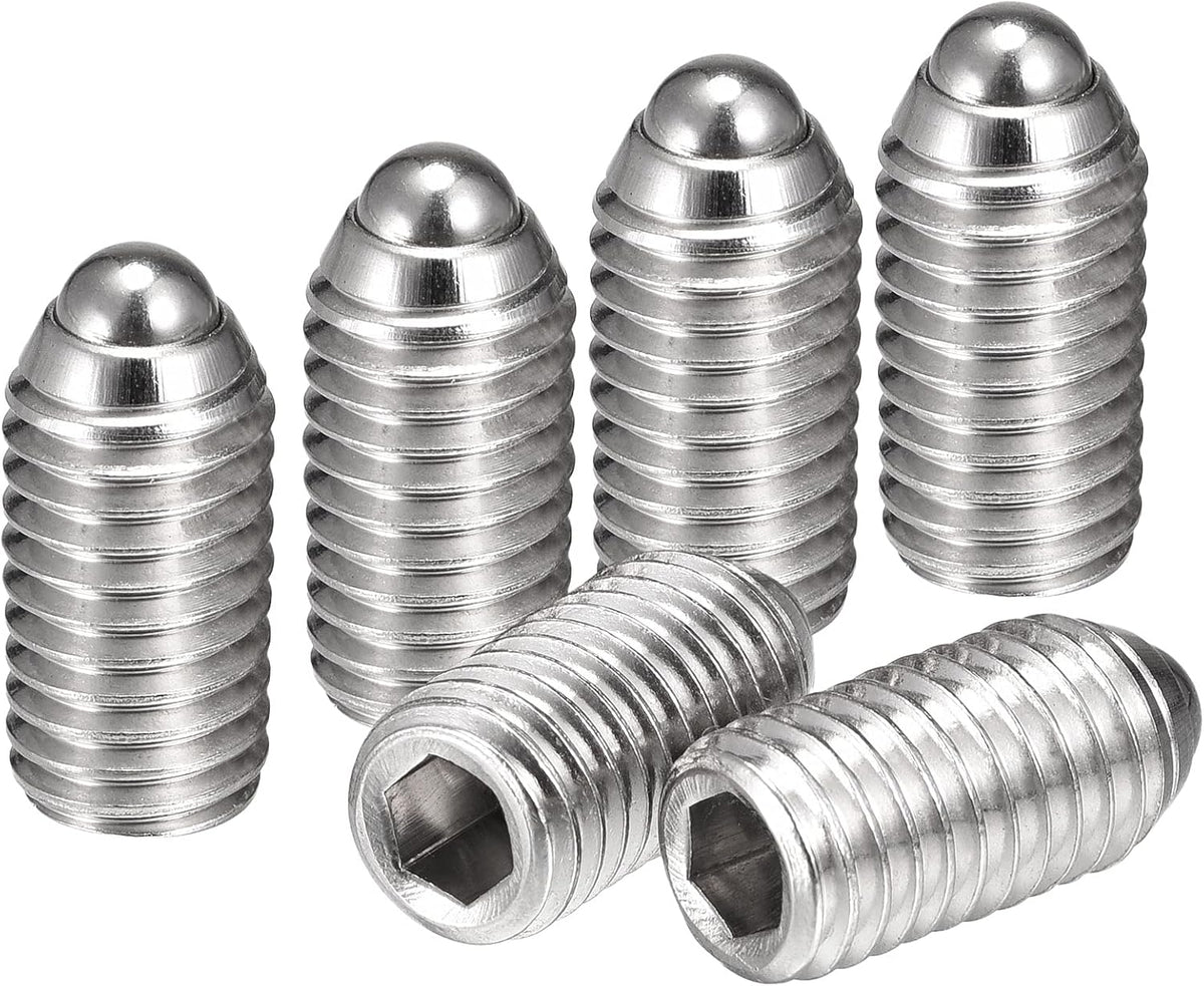 Ball Point Set Screws, M10 x 20mm 304 Stainless Steel Metric Spring Hex Socket Screw 6pcs