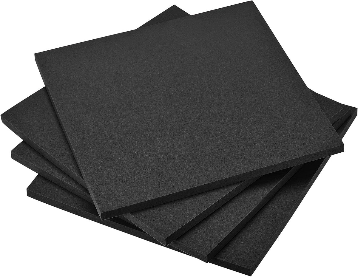 Black EVA Foam Sheets 10 x 10 Inch 10mm Thickness for Crafts DIY Projects, 4 Pcs