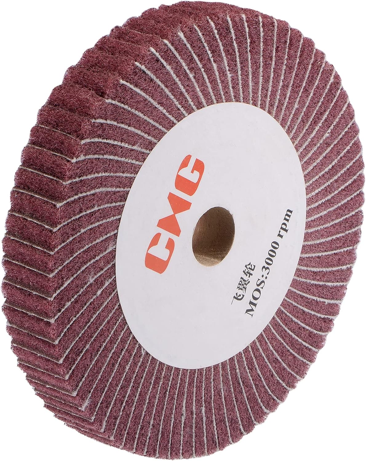 150mm x 25mm 320 Grit Non-Woven Polishing Burnishing Wheel Abrasive Cloth Nylon Wire Drawing Flap Wheel for Stainless Steel Metal Red