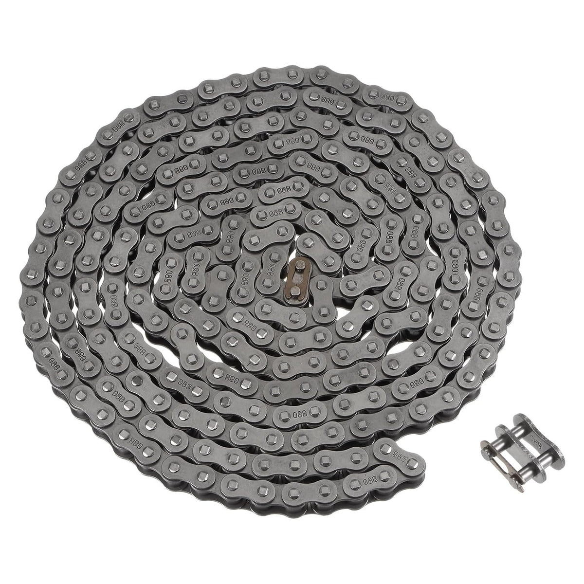 08B Metric Standard Roller Chain, 10 Feet Carbon Steel Chains 1/2" Industrial Roller Chain Drive Chain for Motorcycle Bicycle Industrial Machinery -240 Links