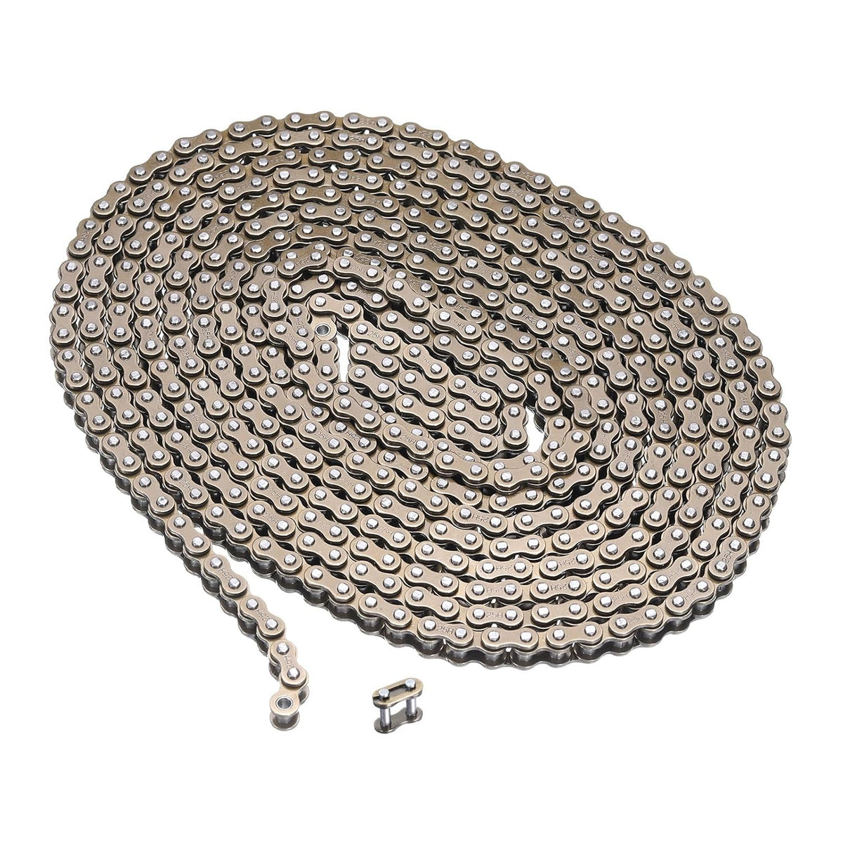 #25H/ DIN/ISO 04CH Roller Chain 10 Feet 1/4" Pitch Carbon Steel Roller Chains with 1 Free Master Connector Links for Go-Karts, Bicycles, 480 Links