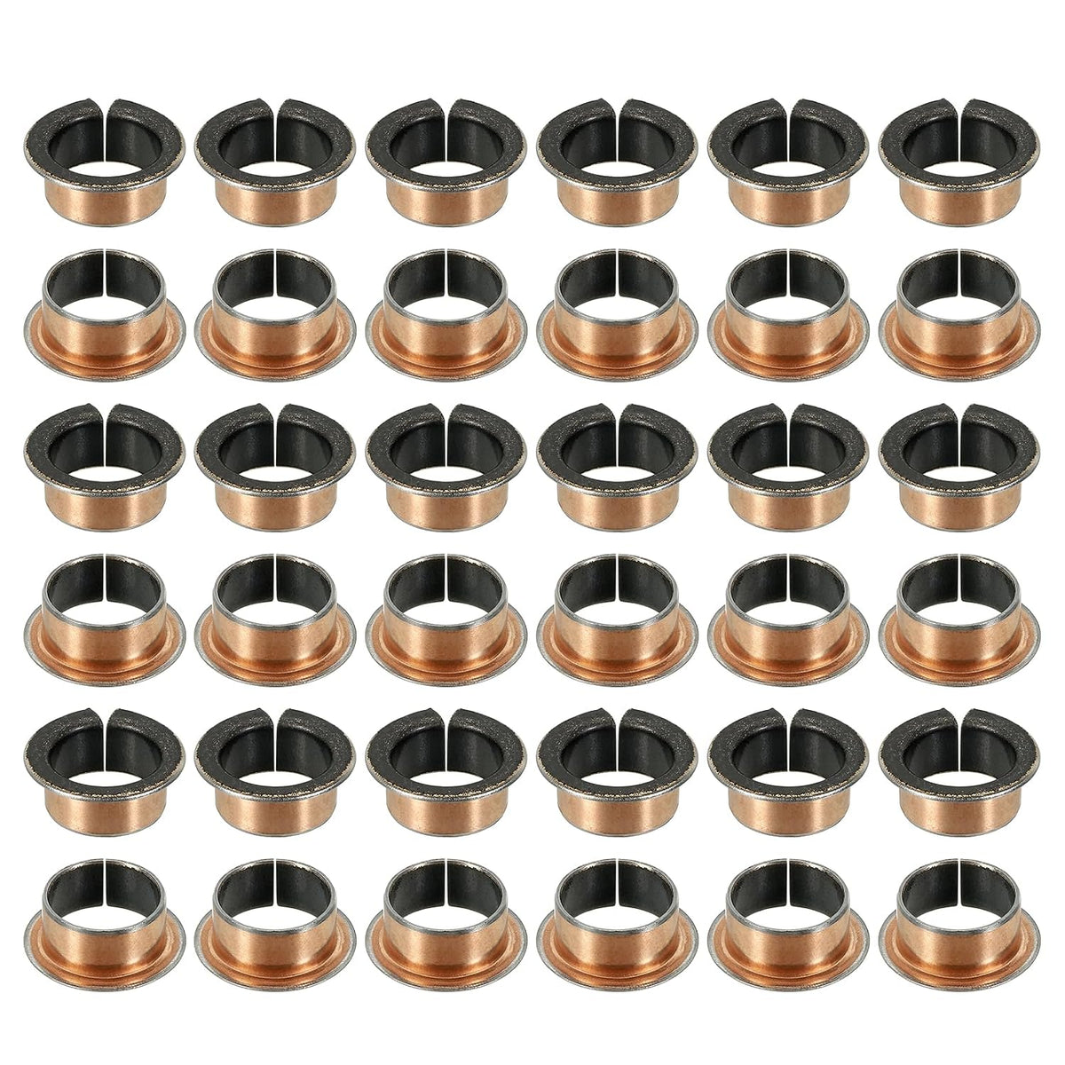 40Pcs Flanged Sleeve Bearing, 15mm Bore x 17mm OD x 9mm Length, 23 x 1.0mm Flange Dia x t Sintered Bronze Bushings Self-Lubricating Bearings for Industrial Equipment