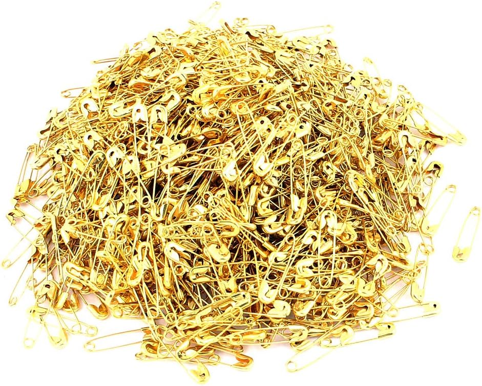 LinkMejor Craft Work Sewing Knitted Pin 20mm 1000Pcs Gold Tone