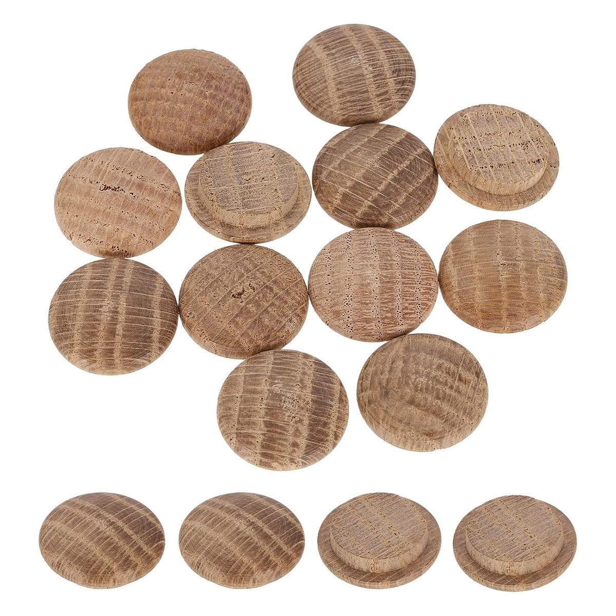 20Pcs Wood Button Plugs, 18mm / 0.71" Hardwood Screw Hole Plug Mushroom Wooden Caps Buttons Oak Wood Plug for Furniture Woodworking Craft Decor (23mm x 18mm)