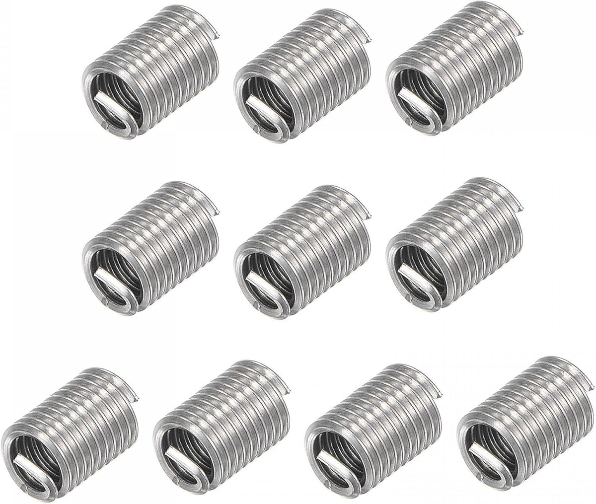 Wire Thread Inserts 8-32 UNC 2.5D 304 Stainless Steel Helical Type Coiled Wire Screw Repair Threaded Sleeve Steel Sheath 10pcs