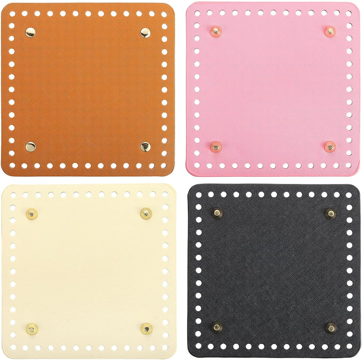 4Pcs Square Leather Bag Bottom Shaper, 15cm/5.9" DIY PU Purse Shaper Bag Bottom with Hole for Purse DIY Bag Making Accessories, Multicolor