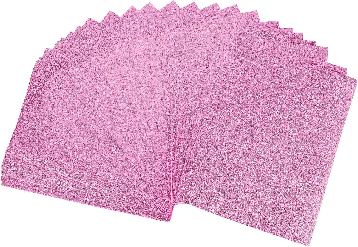 LinkMejor Purple Glitter EVA Foam Sheets 11 x 8 Inch 2mm Thick for Crafts DIY Projects 24 Pcs