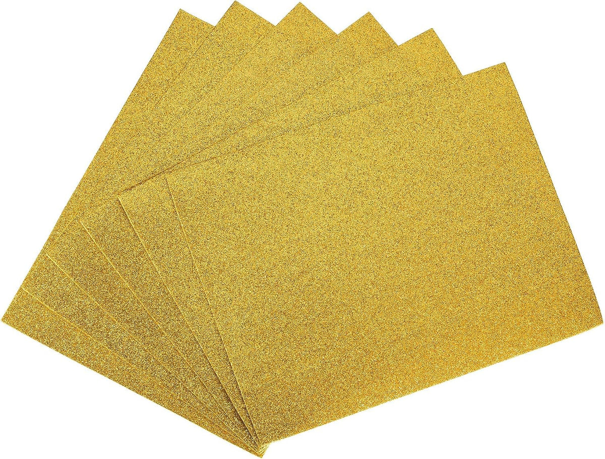 LinkMejor Dark Yellow Shiny EVA Foam Sheets 11 x 8 Inch 2mm Thick for Crafts DIY Projects 6 Pcs