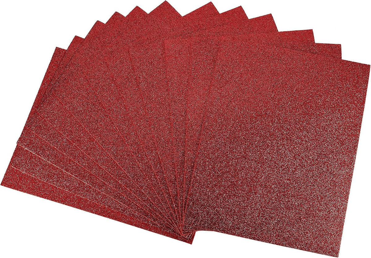 LinkMejor Red Shiny EVA Foam Sheets 11 x 8 Inch 2mm Thick for Crafts DIY Projects 12 Pcs