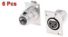6 st Silverfärgade XLR 3-pin Hona Ljudadapter