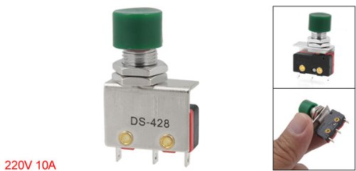 DS428 Tidsbegränsad Grön Tryckknapp Mikro Gränsbrytare, 220V, 10 Amp SPDT