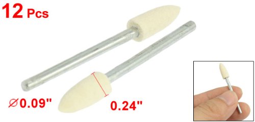 12 stk 3mm skaft 5mm diameter taperskåret følt poleringsverktøy