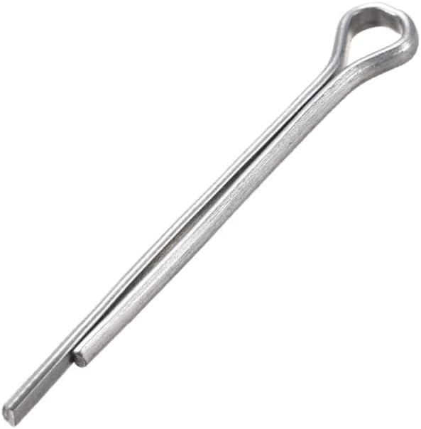 Split Cotter Pin - 3/32 Inch x 63/64 Inch (2.5mm x 25mm) Carbon Steel 2-Prongs Silver Tone Fastener Clip Key 50Pcs