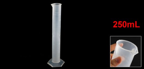 zestaw miarowy 250mL przezroczysty biały plastikowy cylinder graduated