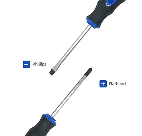 LinkMejor 6-teiliges Magnettip-Schraubendreher-Set, 3 Phillips und 3 Flach