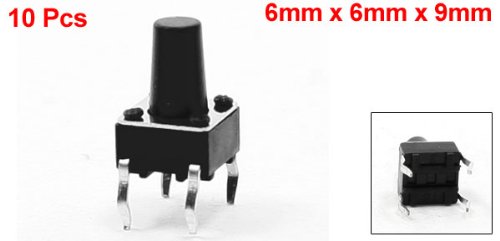 10Pcs 6x6x9mm 4 Pin DIP PCB Hetkellinen Tunnistus Tact Push Painonappi Vaihtein