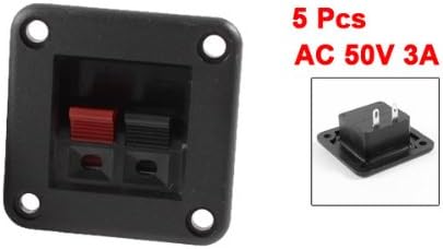 5 Pcs 42mm x 42mm 2 Positions Push in Jack Spring Load Haut-Parleur Audio