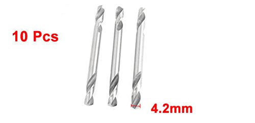10 Pcs HSS 4.2mm Dia Double End Twist Drill Bits Ton Argent