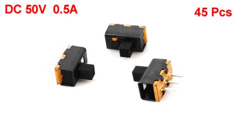 a13070200ux0855 3-terminal ON/ON 2 Pozycje SPDT Panel PCB Pionowy Mini Przełącznik Przesuwny, 45 Sztuk