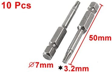10 pièces de pointe magnétique Torx T15 de 7 mm, longueur 50 mm