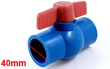 Plumbing 40mm x 40mm Slip Ends Full Port PVC Ball Valve Blue Red