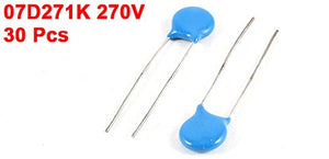 30 Pcs Radial Lead Voltage Dependent Resistor Varistors 270V 07D271K